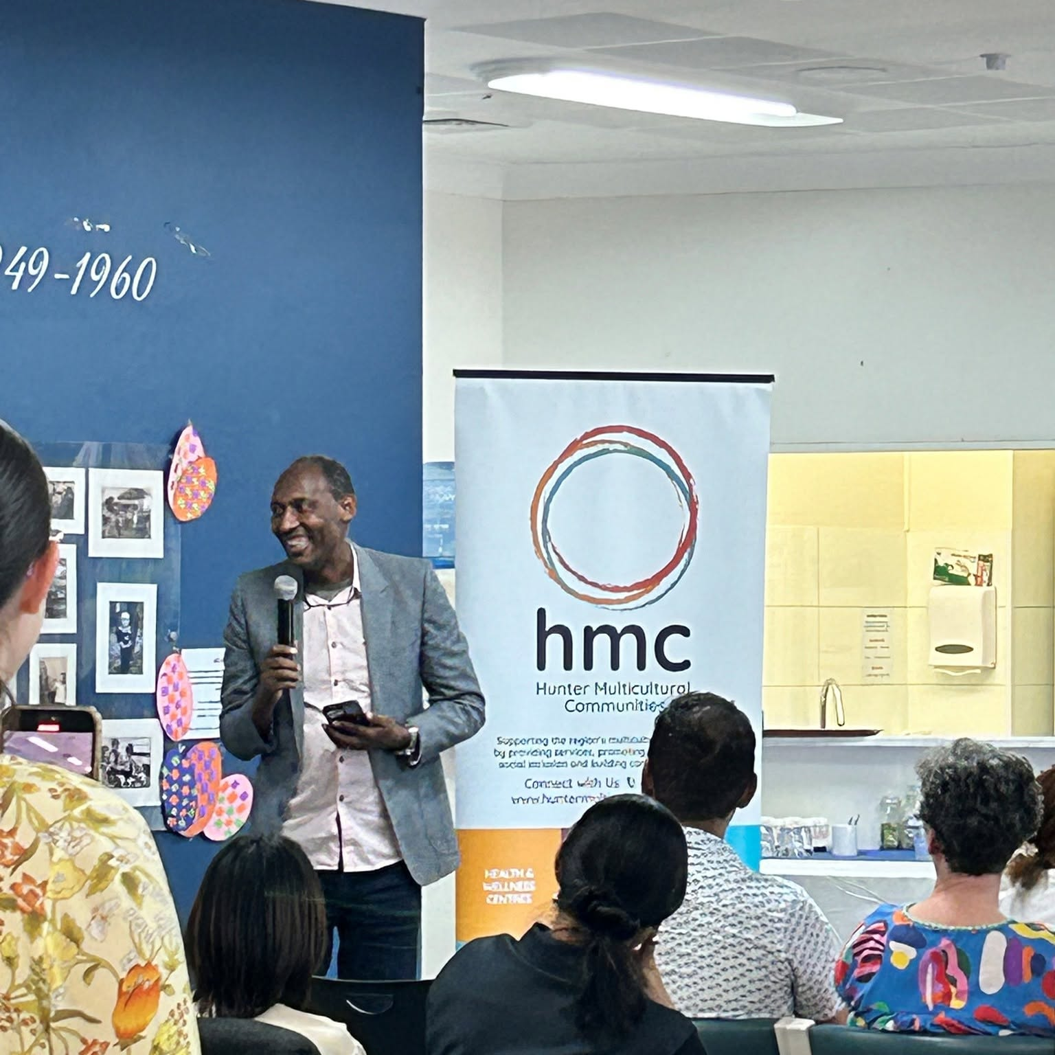 HMC speaker addressing a community audience